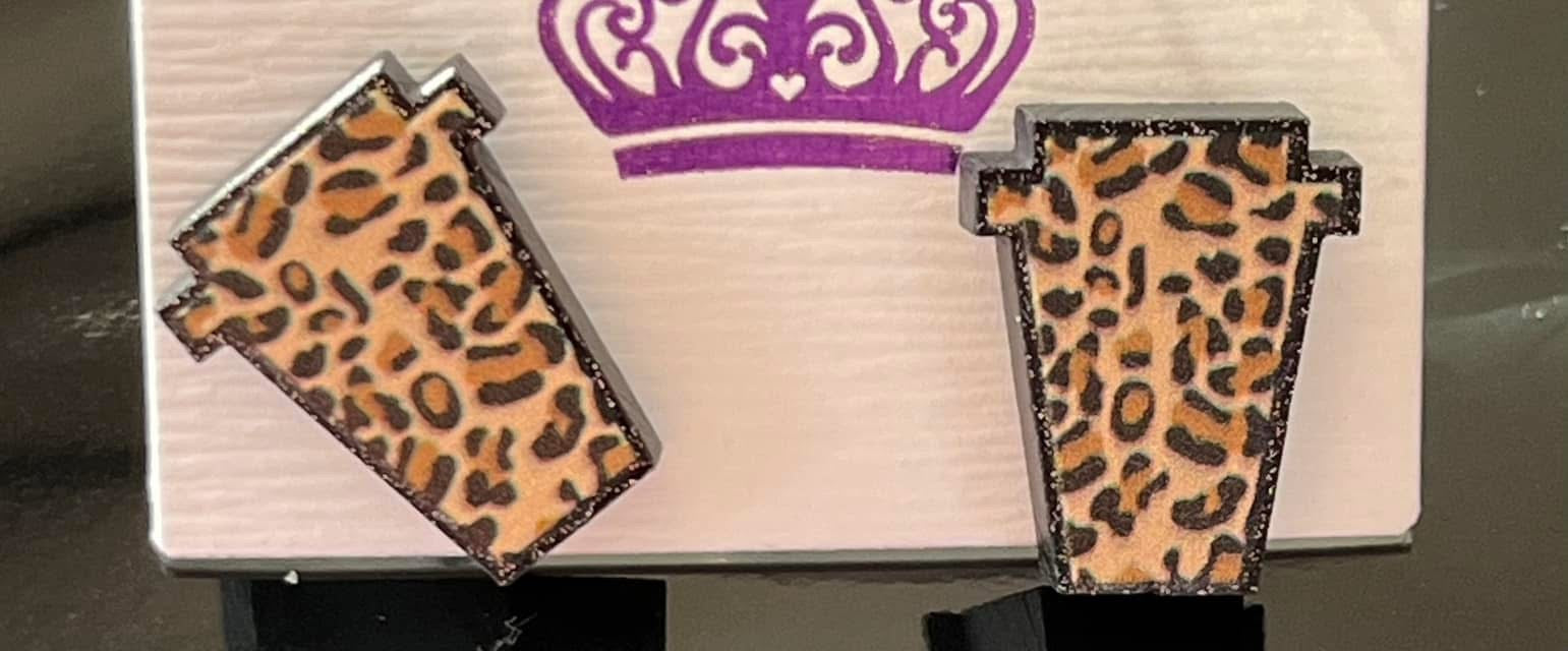 Cheetah 🐆 Print coffee stud Earrings