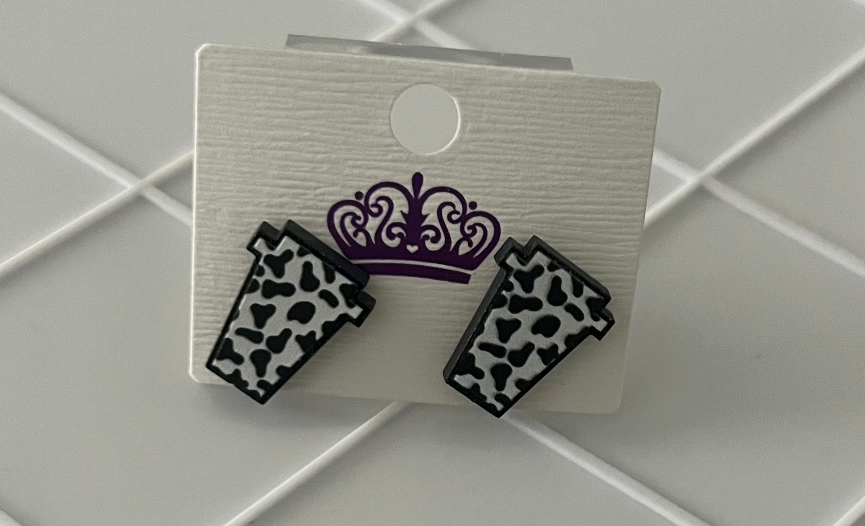Coffee cup stud earrings