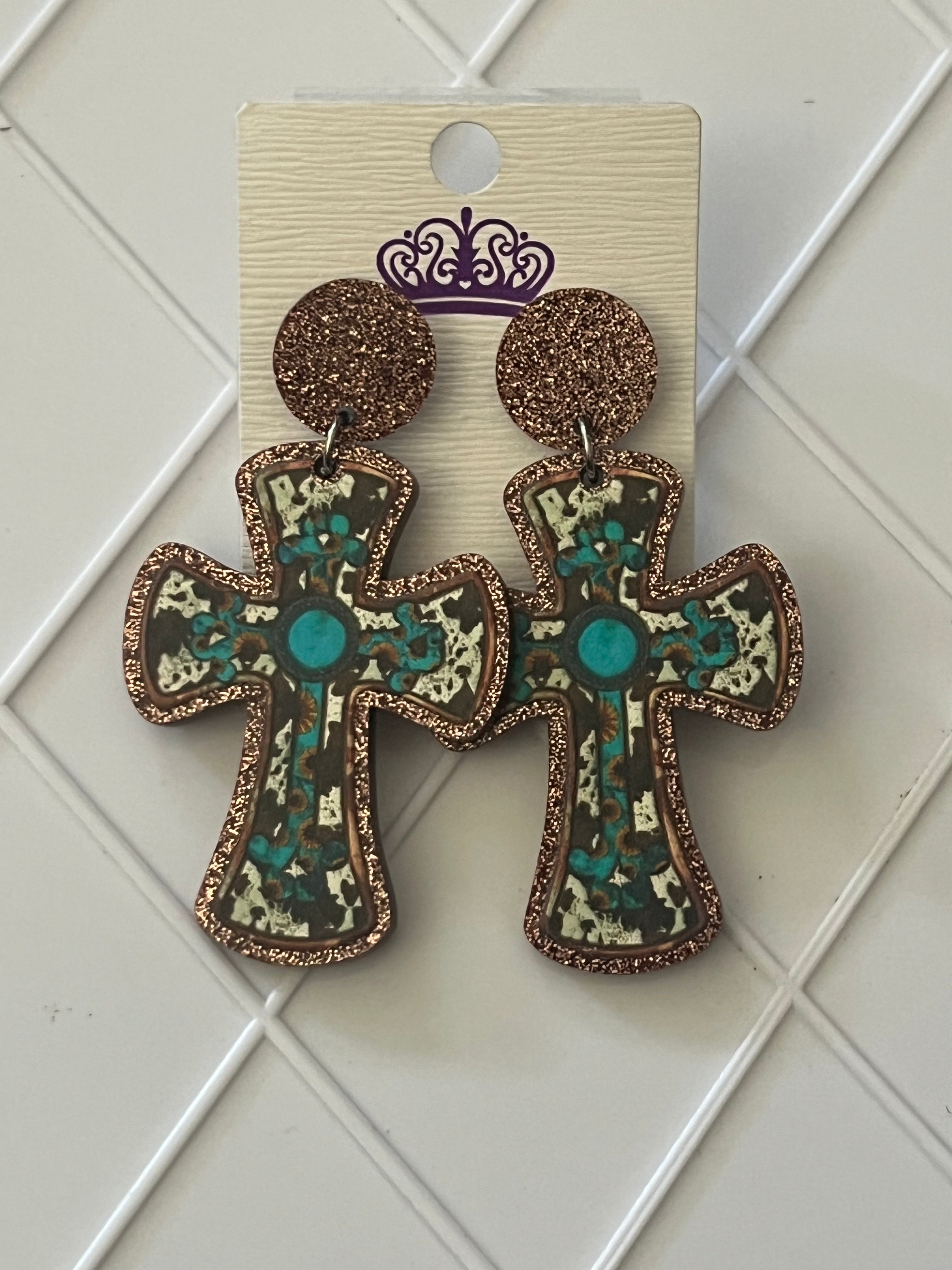 Dangle cross earrings